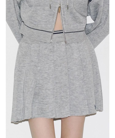 プリーツニットミニスカート