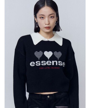 ハートロゴジャガードニット