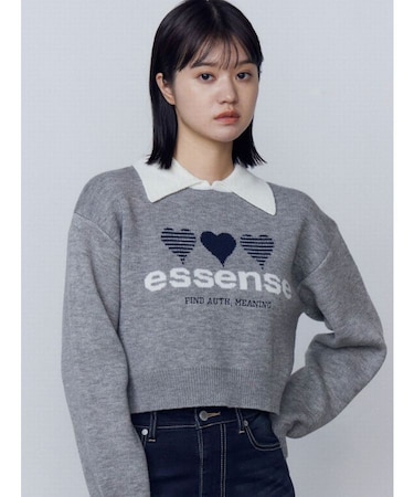 ハートロゴジャガードニット