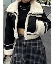 ショートフェイクムートンブルゾン