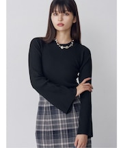 フレアスリーブニット