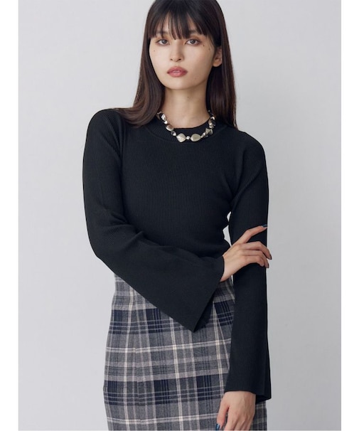 フレアスリーブニット