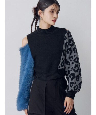 アシメフクレジャガードニット