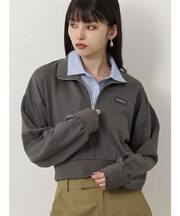 シャツレイヤードハーフジップスウェット