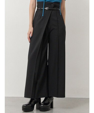 ベルトハイウエストワイドパンツ