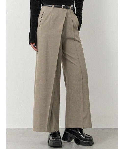 ベルトハイウエストワイドパンツ