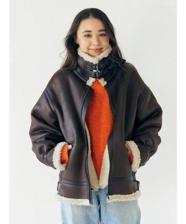 フェイクムートンボアブルゾン