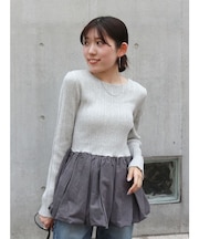 バルーンデザインバックオープンニット