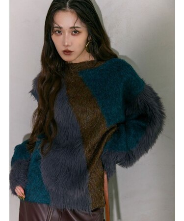 【YUKKOコラボ】MIXヤーンチュニックニット