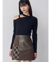 ワンショルテープリブニット