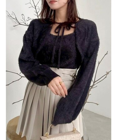 ミニシャギーニットボレロ