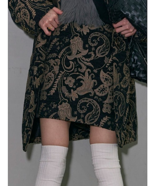 YUKKOコラボ】レースアップジャガードミニスカート【セットアップ着用