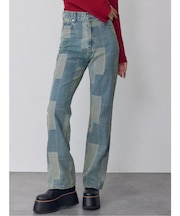 パッチワークフレアデニム