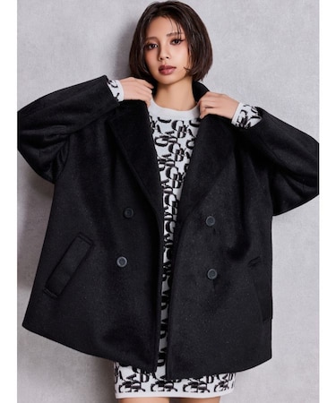 ラメmaterialチェスターコート