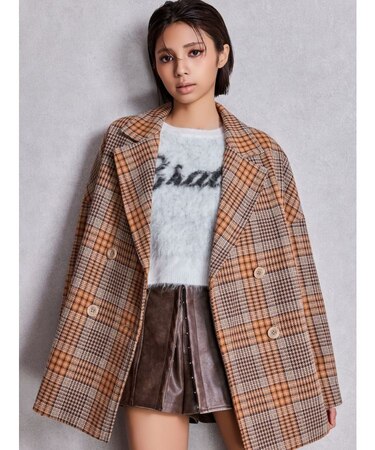 ラメmaterialチェスターコート