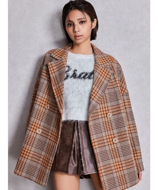 ラメmaterialチェスターコート