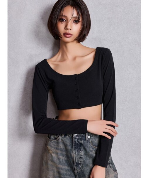 シアーショートトップス