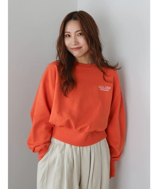 ロゴ刺繍ショートスウェット