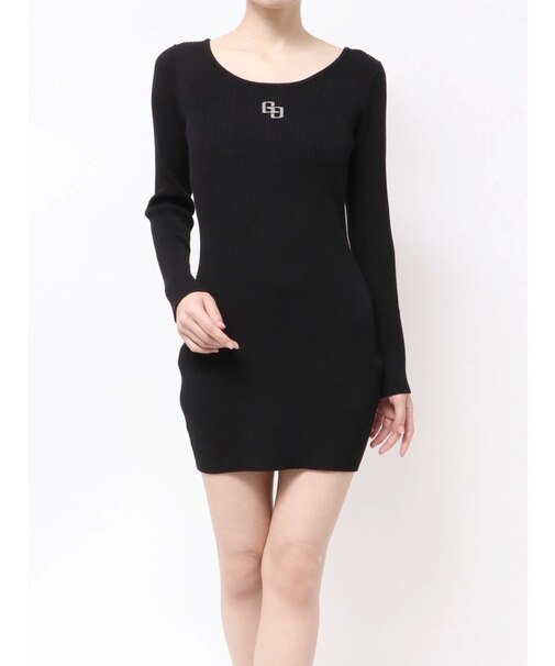 GGプレート long sleeveニットワンピース