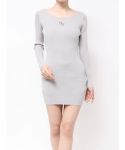 GGプレート long sleeveニットワンピース