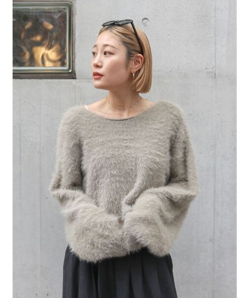 2wayデザインシャギーニット