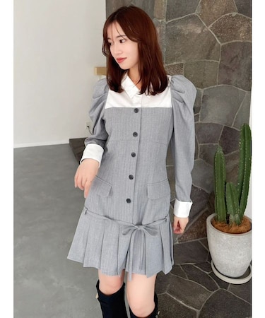 スソプリーツジャケットミニワンピース