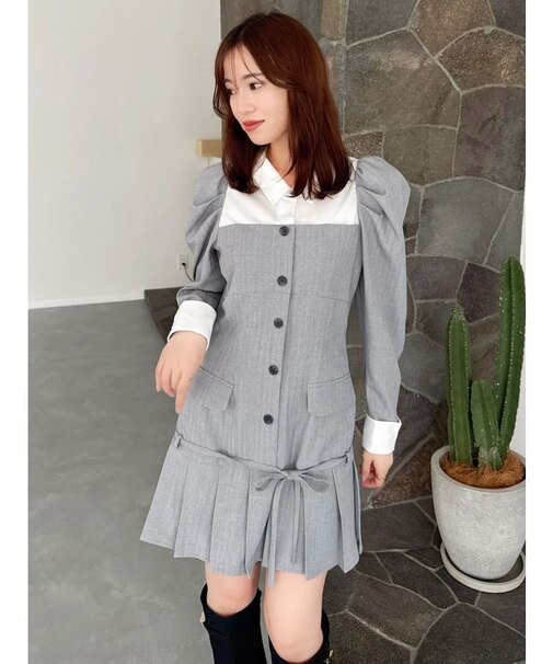 スソプリーツジャケットミニワンピース