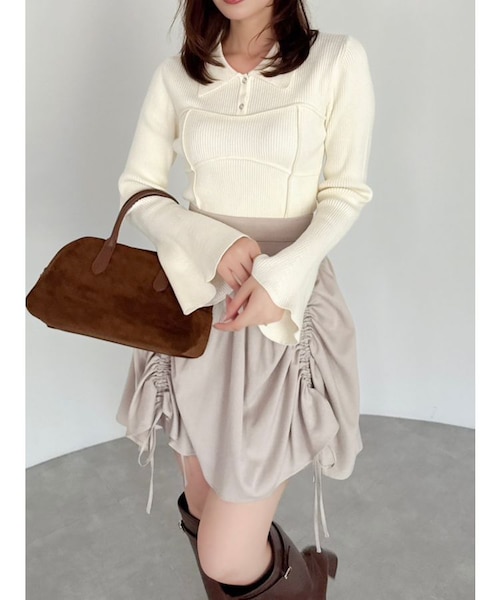 ラメビスチェラインニットトップス｜マークスタイラーアウトレットの