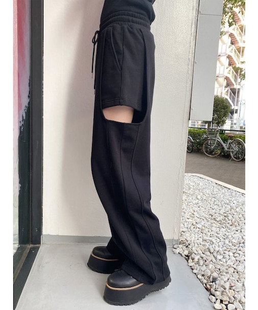 サイドカットストレートスウェットパンツ