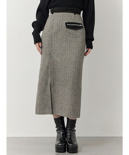 MIXパターンスリットナロースカート