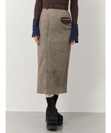 MIXパターンスリットナロースカート