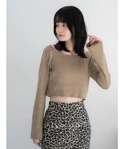 ボートネックショートニット