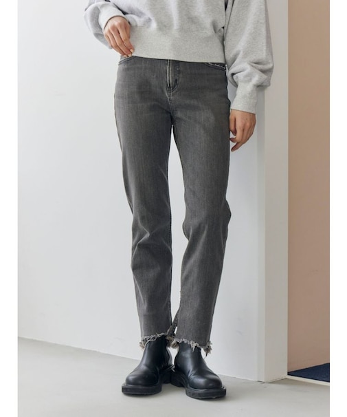 ヘムデザインストレッチデニム