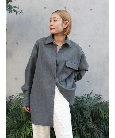 起毛デザインシャツ