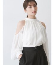 シフォンアメスリオフショルブラウス