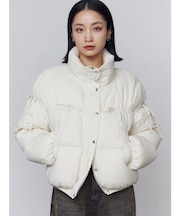 リボンパッファーダウンブルゾン