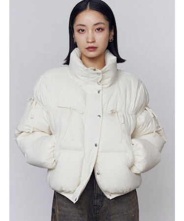 リボンパッファーダウンブルゾン