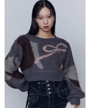 ショートルーズジャガードニット