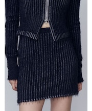 シャギープレーティングポケットスカート