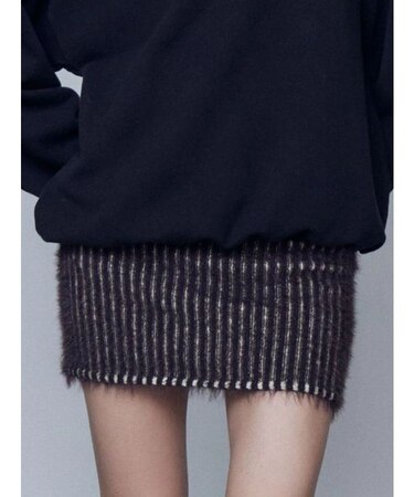 シャギープレーティングポケットスカート