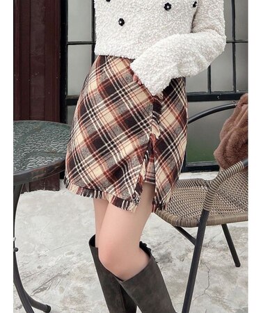 フリンジラップミニスカート