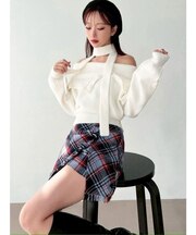 フリンジラップミニスカート