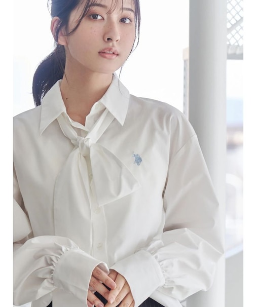 U.S. POLO ASSN.別注ビッグリボンボリュームスリーブシャツ
