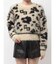 GG Leopardシャギーショートニットトップス