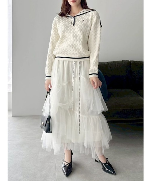 【FILA別注】アシメチュールティアードスカート