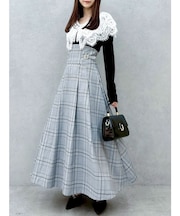 レースケープバックルワンピース