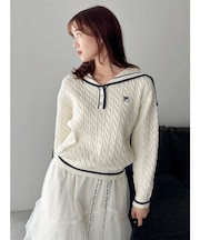 【FILA別注】セーラーカラーラインニットプルオーバー