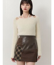 ミニシャギーカットアウトニット