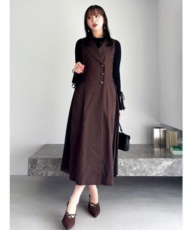 【新色あり】サイドプリーツテーラーワンピース