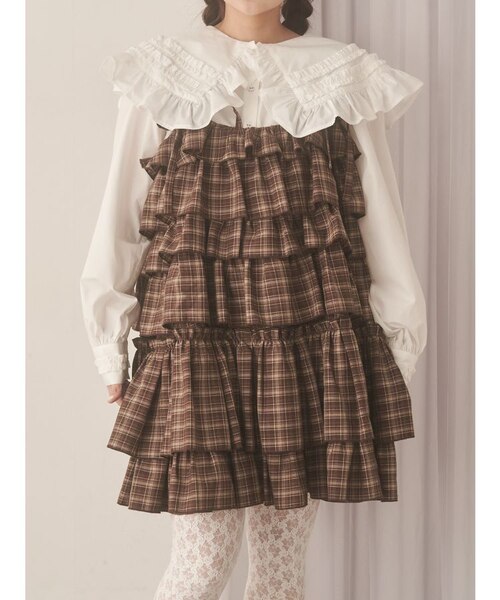 チェックホイップクリームミニワンピース｜マークスタイラー